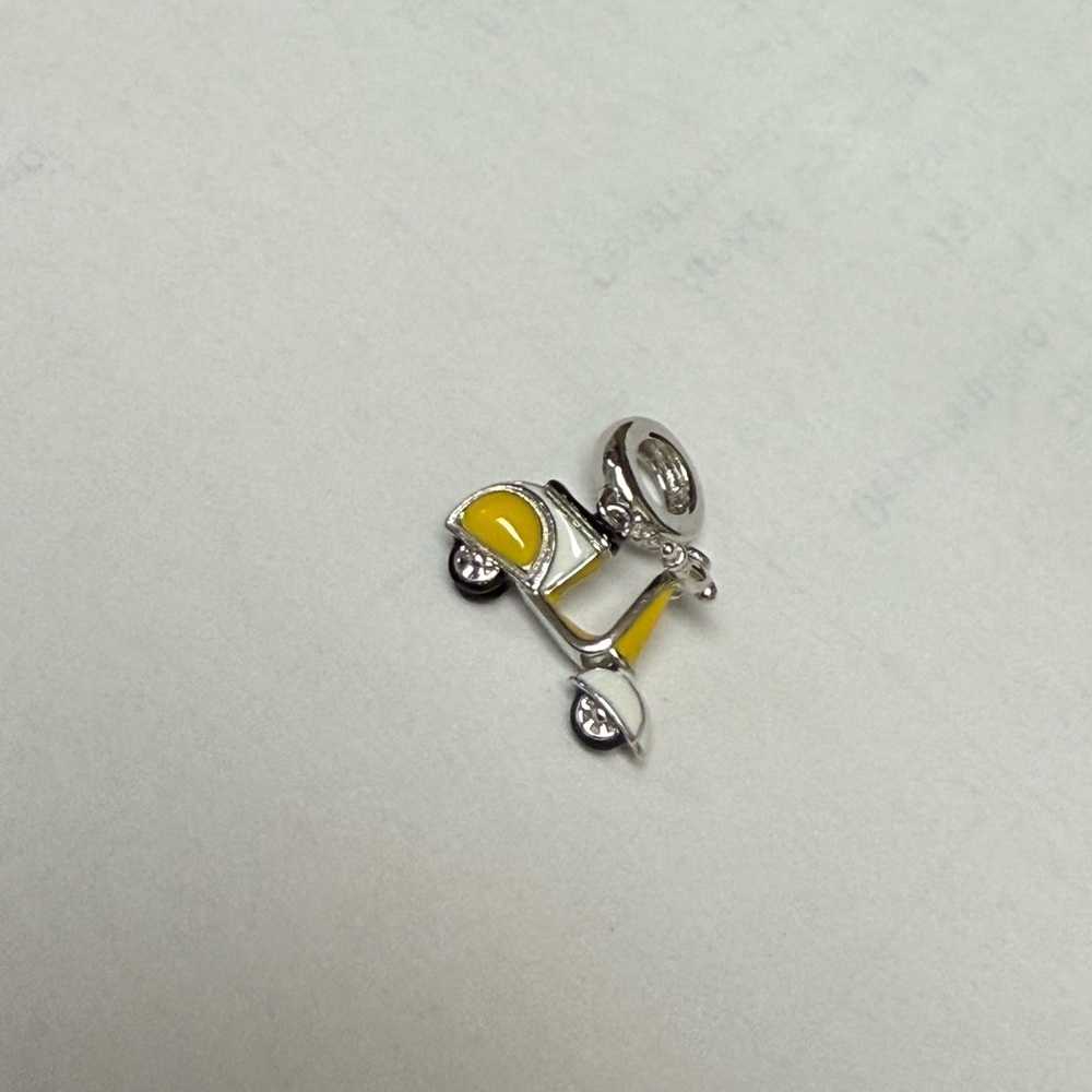 Yellow and Silver Scooter Charm
Fit to pandora